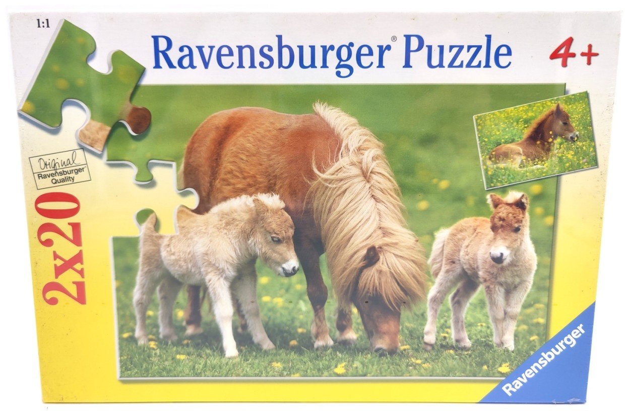 Ravensburger Puzzle Niedliches Ponys 091737 2 x 20 Teile 26 x 18 cm NEU OVP