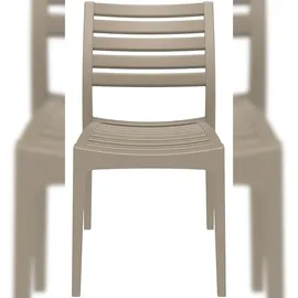 CLP Ares Gartenstuhl 48 x 58 x 82 cm schlamm 2er Set