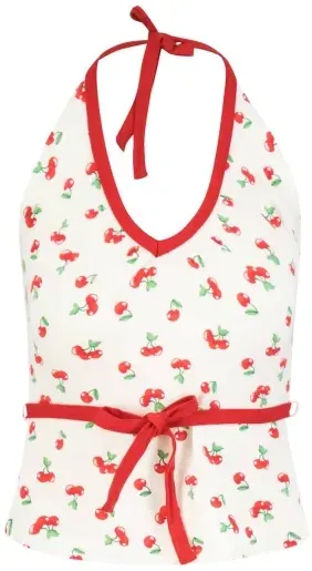 Blutsgeschwister Top Ma Chérie - cherry print memory L