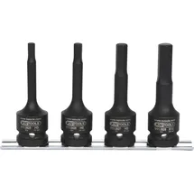 KS Tools 1/2" Kraft-Bit-Stecknuss-Satz, lang, 4-tlg.