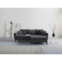 INOSIGN Ecksofa »Lörby L-Form«, auch mit Aqua clean-Bezug, feine Steppung im Sitzbereich, lose Kissen grau