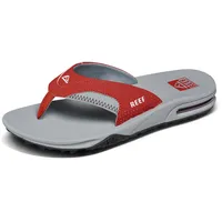 REEF Fanning Pregame Men's Bottle Opener Flip Flop, Arch Support, Durable Outsole, Water Friendly, rot / grau, 43 EU - 43 EU
