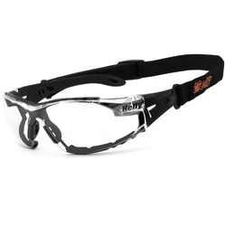 Helly – No.1 Bikereyes Motorradbrille moab 5 – klar, gepolstert, super flexible Brille weiß