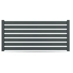 Zaun, Aluminium, Anthrazit, Modell München, flexible Befestigungssysteme, Zaunelement individuell konfigurierbar