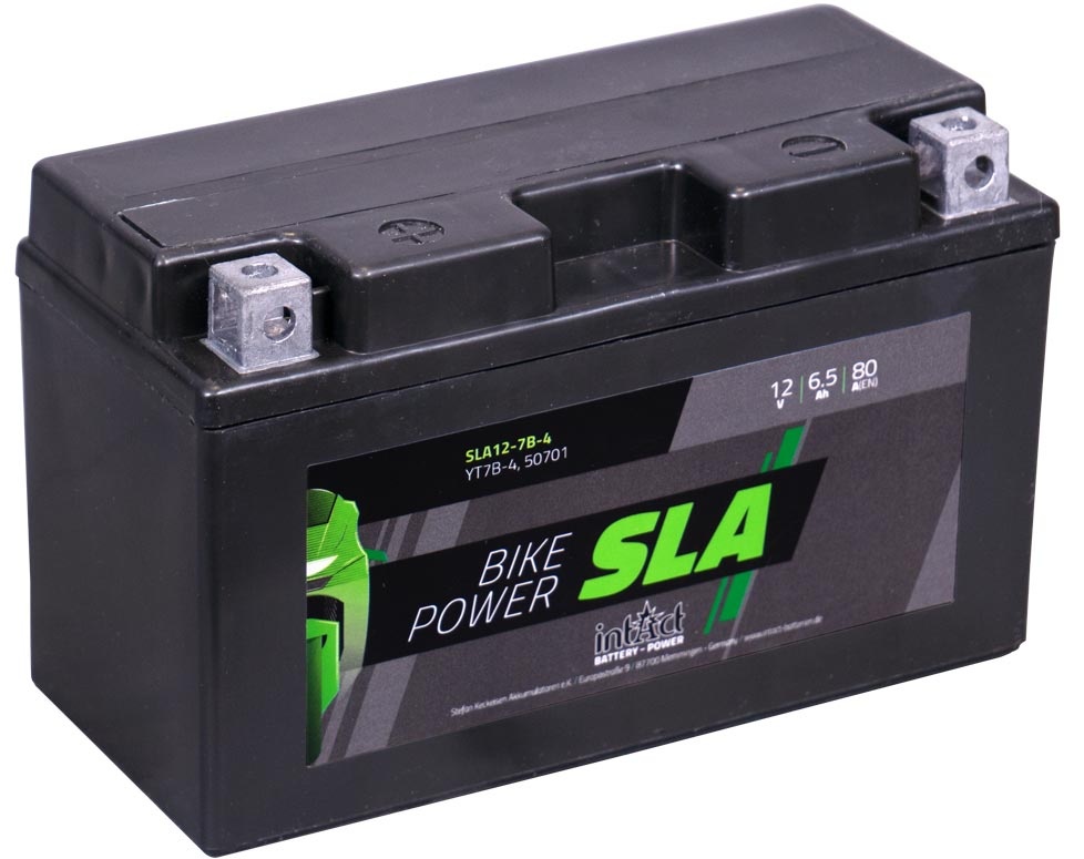 Intact SLA12-7B-4 Bike-Power SLA 6.5 Ah Motorradbatterie (DIN 50719) YT7B-BS, YT...