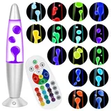 Besight Lavalampe mit 17 Farbwechsel und Fernbedienung, Lavalampen 34cm für Erwachsene, Entspannende Stimmung LED Nachtlicht für Haus Schlafzimmer Büro, Geschenk für Valentinstag Geburtstag