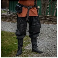 Leonardo Carbone Wikinger-Kostüm Wikinger Rushose Leinen "Wodan" Schwarz XXL braun|schwarz XXL | XXL