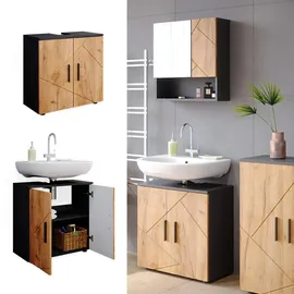 Vicco Waschbeckenunterschrank Irma 60 x 59 x 30 cm Anthrazit/Eiche