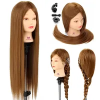 26" Frisierkopf übungskopf Neverland Trainingsköpfe für Friseure Frisierkopf Mit Langen Haaren Puppenkopf Modell Kopf mannequin Kopf Synthetisches Haar Mit halter
