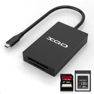 XQD Kartenleser USB C SD/XQD Kartenlesegerät - 5Gbit/s Super Speed ​​Unterstützt Sony G/M-Serie, Lexar 2933x/1400x USB Mark XQD-Karte, SD-Karte für Windows/Mac OS, Typ C XQD Speicherkarte