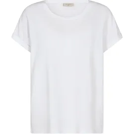 Freequent T-Shirt "FQJOKE", Damen, Gr. M, brilliant weiß, Jersey, Obermaterial: 50% Modal, 45% Baumwolle, 5% Elasthan, unifarben, bequem hüftlang, Rundhals, Shirts T-Shirt, bequem geschnitten, mit Ärmelaufschlag