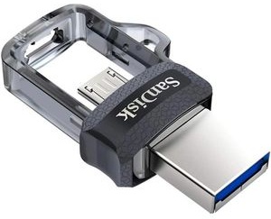 SanDisk USB-Stick Ultra Dual Drive m3.0, 256 GB, bis 150 MB/s, USB 3.0, im Mini-Gehäuse