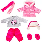 Bayer Puppenkleidung Winterjacke Pink/Grau (42-46 cm)