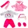 Bayer Puppenkleidung Winterjacke Pink/Grau (42-46 cm)