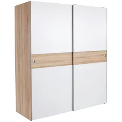 Schwebetürenschrank Wiki ca. 170x196 cm Weiß/Eiche
