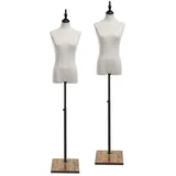 2x Schaufensterpuppe höhenverstellbar Divit BK2189 Schneiderpuppe Mannequin Weiß Home