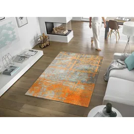 Wash+Dry Rustic 110 x 175 cm grau/orange