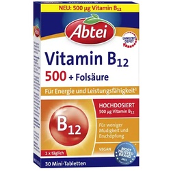 Abtei Vitamin B12 500 + Folsäure Mini-Tabletten