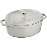 Staub La Cocotte 27 cm, oval, Weisser Trüffel, Gusseisen