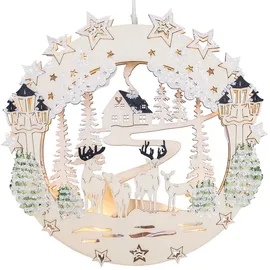 Heinz Handelskontor LED-Fensterbild Hirsche im Wald