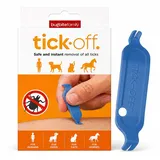 tick-off® | Patentierte Zeckenzange Mensch | Zecken Entferner mit 2 Größen Zeckenhaken & Ergonomischem Griff | Doppelseitig für Hunde Katzen Pferde | Klinisch getestet | Einzelpackung Blau