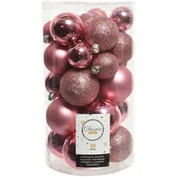 Christmas Decorations Kaemingk Weihnachtskugeln Kunststoff 4-6cm x 30 Stück Mix Christbaumkugeln Weihnachtsbaum pink rosa