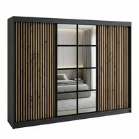 A&J MöbelLand Schiebetürenschrank NORIVO 200 x 210 x 60 cm Schwarz