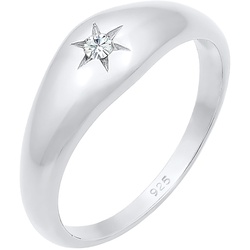 Elli Siegelring Stern Kristalle 925er Silber Ringe   Damen 