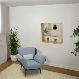 Mendler HWC-M22 Hängeregal 50 x 50 x 15 cm Braun