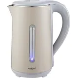Michelino Eleganter Wasserkocher Teekocher aus Edelstahl 1,8 Liter Stilvolles Design und Hohe Leistung Beige