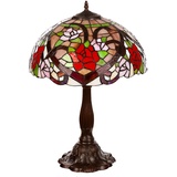 Lampe im Tiffany-Stil 16 Zoll Libelle, Schmetterling edel, Rose Dekorationslampe, Tiffany Stil, Glaslampe, Leuchte,Tischlampe, Tischleuchte (Tiff 188 Rose)