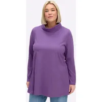 sheego Langarm-Shirt in lila-meliert | Gr.: 52/54