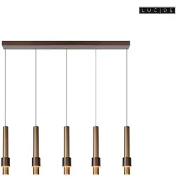 Lucide LED Pendelleuchte MARGARY, 5-flammig, 5x 4,2W, 2700K, 460lm, IP20, dimmbar, kaffee LUC-24402/30/96