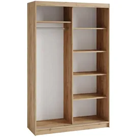 beautysofa Schwebetürenschrank Donatello 120 x 204,5 x 60 cm Schwarz/Eiche Artisan