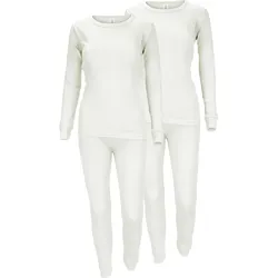 Thermounterwäsche Damen 2er Set | Hemd + Hose | Innenfleece | Creme S