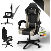 Juskys Gamingstuhl HyperSeat, Schwarz/beige