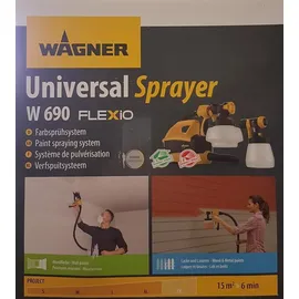 Wagner W 690 FLEXiO für Wand- und Latexfarben, Lacke & Lasuren im Innen- & Außenbereich, 15 m2-6 min, Behälter 1800 ml/800 ml, Schlauch 3,5 m