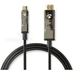 Nedis optische USB-Kabel (aktiv) - USB-C Stecker - HDMI Stecker - 18 Gbps - 20.0 m - Rund - PVC - Schwarz - Kartonverpackung