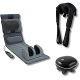 Pro-Komplett-Massagebox – Massagematte, Beheiztes Shiatsu & 3D-Körpermassager 100x100 cm
