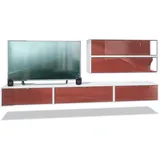 Vladon Wohnwand, Bordeaux, Holzwerkstoff, 260x150x37 cm, Wohnzimmer, Wohnwände, Wohnwand-Sets