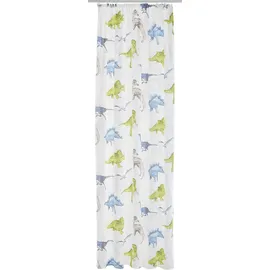 OTTO home Gardine OTTO HOME "DINO" Gr. 2, beige (natur), B:135cm H:175cm, Polyester, Baumwolle, Recyceltes Material, Gardinen, Gardine, Kindergardine, einseitig mit Dinosauriern bedruckt