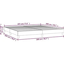vidaXL Boxspringbettgestell 200 x 200 cm Creme