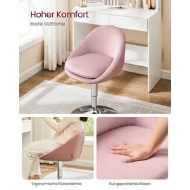 VASAGLE Schminkstuhl Samt Rosa