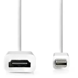 Nedis Mini Displayport-Kabel - DisplayPort 1.2 - Mini DisplayPort Stecker - HDMI Ausgang - 21.6 Gbps - Vernickelt - 0.20 m - Rund - PVC - Weiss - Box