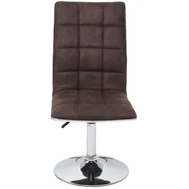 Mendler 6er-Set Esszimmerstuhl HWC-C41, Stuhl Küchenstuhl, höhenverstellbar drehbar, Stoff/Textil vintage dunkelbraun