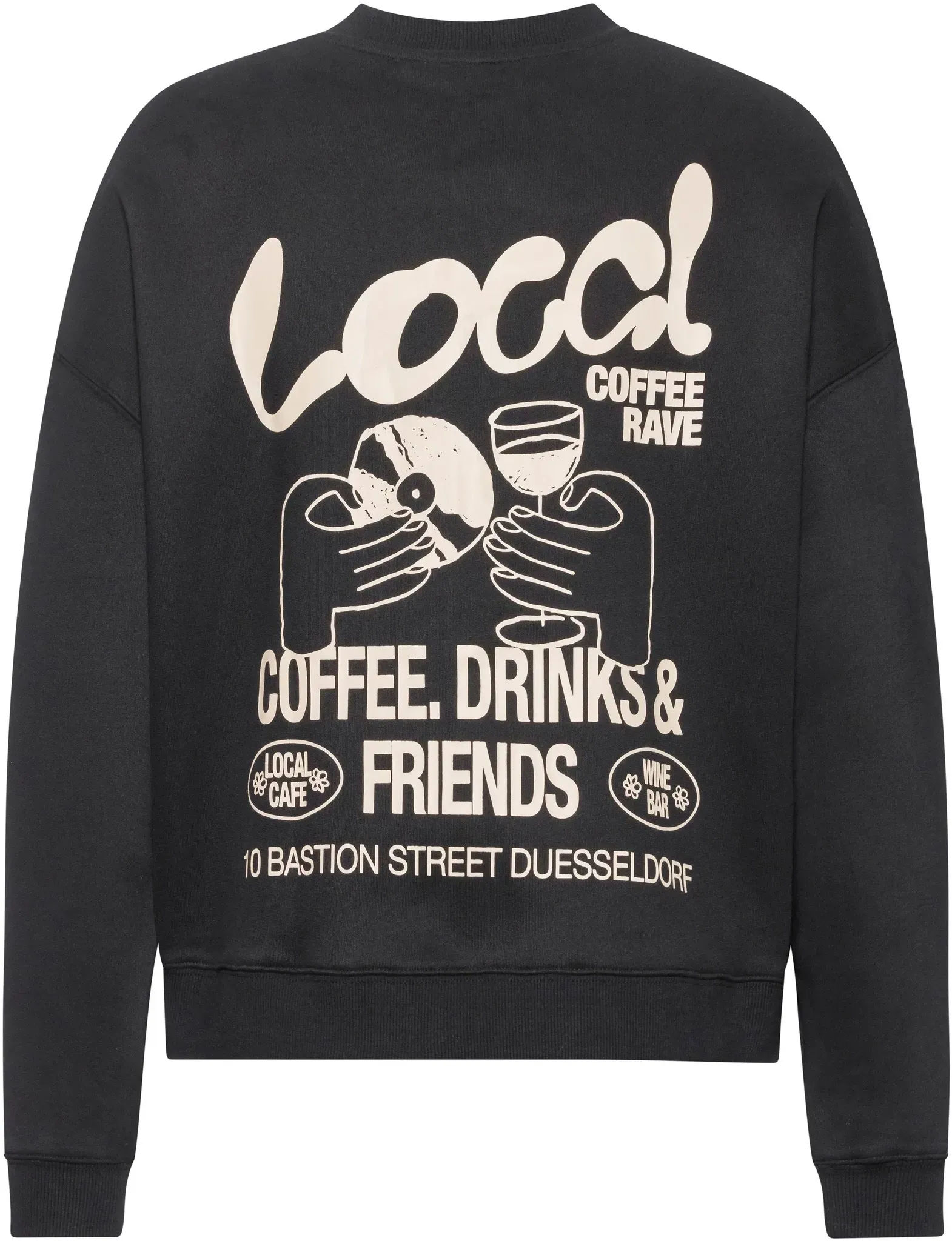 Another Cotton Lab Local Rave Sweatshirt in black, Größe M - schwarz