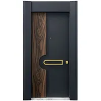 JVmoebel Haustür Schwarze Metall-Haustür mit stahlverstärktem Kern und Wärmedämmung (1-St), Made in Europa schwarz Ø 12.5 cm x 85 cm x 190 cm