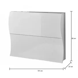 Dmora Schuhschrank 101 x 82 x 27 cm glänzend weiß