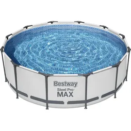 BESTWAY Steel Pro Max Frame Pool  Set 366 x 100 cm lichtgrau inkl. Filterpumpe
