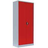 LÜLLMANN Stahlschrank 530334 feuerrot, lichtgrau 80,0 x 38,3 x 180,0 cm, aufgebaut